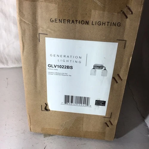 Generation Lighting Emile 2-Light Bath, Brushed Steel  - GLV1022BS - Picture 1 of 6