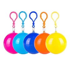 5 Pack Portable Disposable Emergency Raincoats Rain Poncho in A Ball 5 Colors...