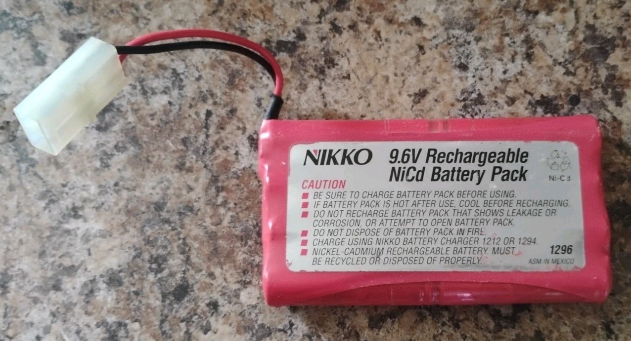Nikko #1296 9.6v Rechargeable NICd Battery Pack for R/C