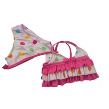 Absorba Swimsuit Girls 12M Pink New Polka Dot Ruffle Bikini Two-Piece Set