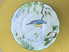 Ex Rare Royal Crown Derby Hand Painted Kingfisher Cabinet Plate by Mark Hodgetts