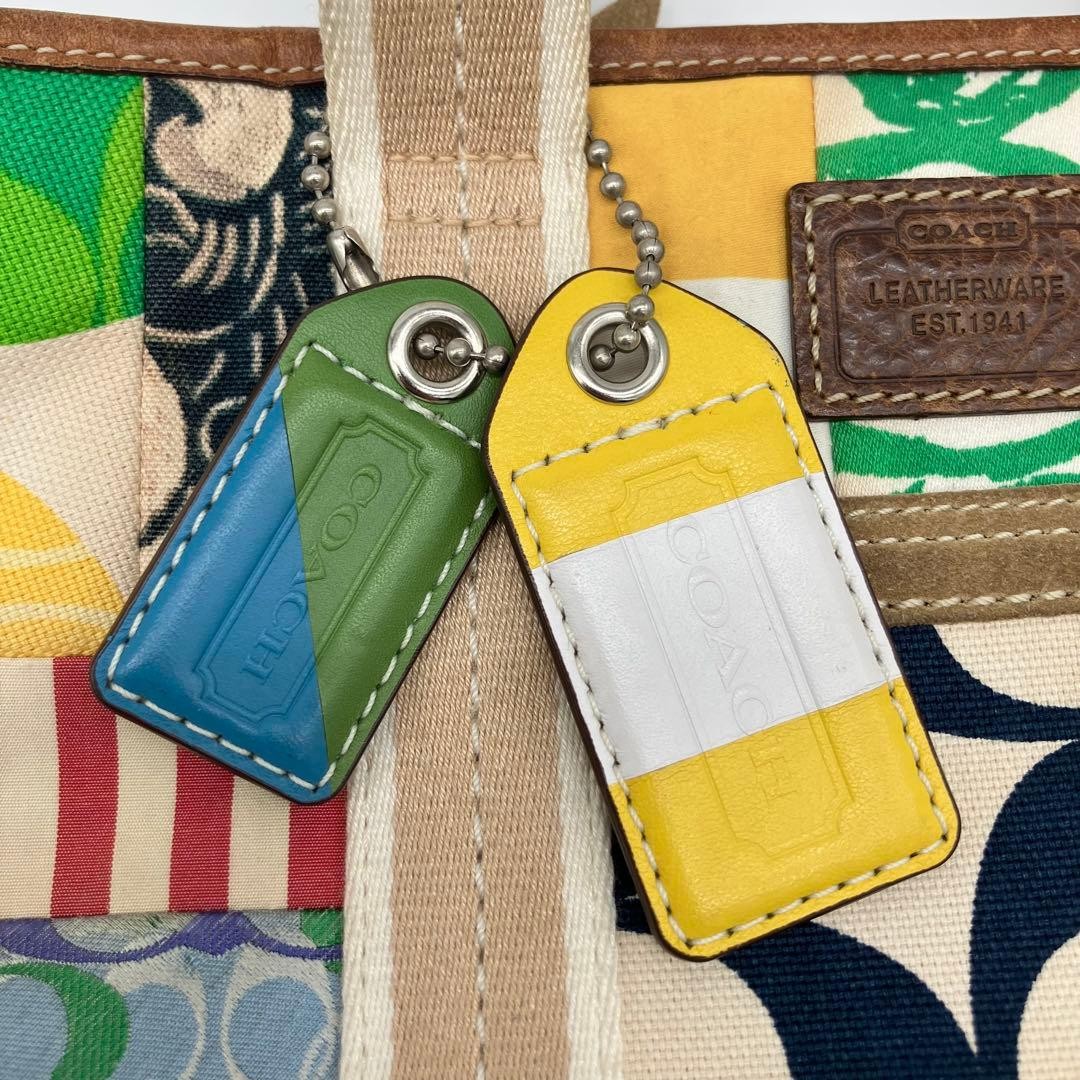 COACH Canvas Leather Patchwork Handbag Multicolor… - image 8