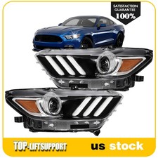 Headlights Assembly For 2015 2016 2017 Ford Mustang Wled Drl Hid Xenon Pair