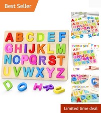 Alphabet Puzzles, Wooden Puzzles for Toddlers, ABC Shape Puzzles for Kids, Pr...