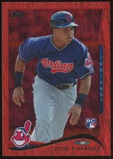 2014 Topps Red Hot Foil Jose Ramirez #424 Rookie RC HoF Indians Guardians SP