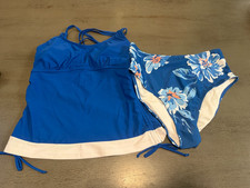 NWOT blue tankini UNBRANDED two piece swimsuit bikini set size medium