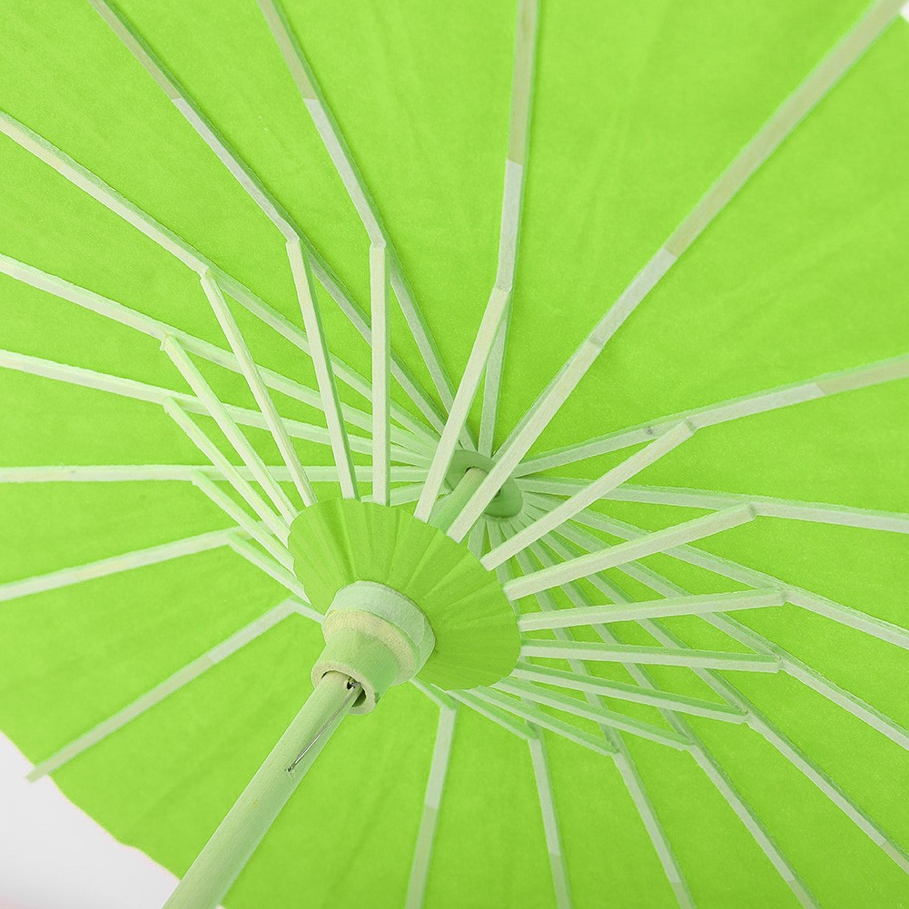 New White Blank Paper Umbrella Decor Props For Kids DIY Hand Painting(Green)