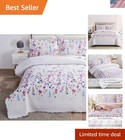 Breathable King Size Floral Quilt Set - Includes Pillow Shams in Random Patterns