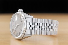 ROLEX DATEJUST 1601 18K GOLD STEEL GRAY DIAL WATCH w/ ROLEX FOLDED BRACELET 4