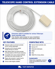 CELESTRON 6 PIN TELESCOPE NEXSTAR SE HAND CONTROLLER EXTENSION CABLE