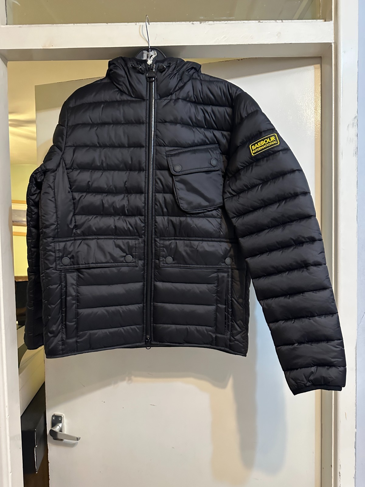 Barbour Intl Men's Racer Ouston Wind Resistant Long Sleeve Short Puffer Jacket image 6