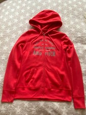 Abercrombie & Fitch Red Zip Hoodie Size XL (UK 14) Female Hardly Worn
