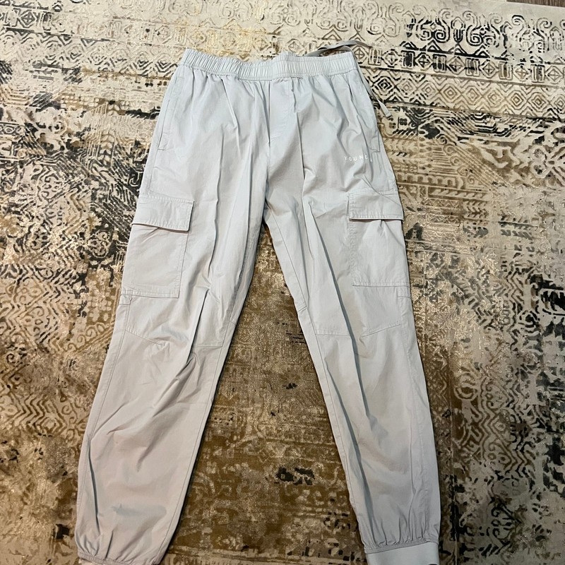 YoungLA Commuter Cargo Jogger Pants with small tear - Grey