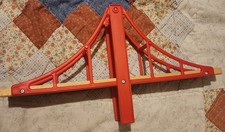 Vintage BRIO Wooden Railway Single Red Suspension Bridge