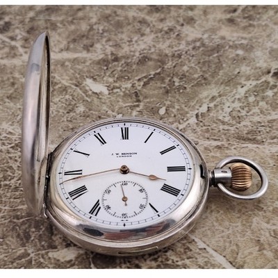 Silver Quarter 1/4 Repeater J. W. Benson Hunter Pocket Watch 1910