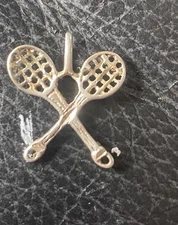 Sterling Silver Tennis Racquet And Ball Tennis Circular Charm 