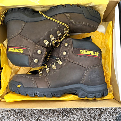 Caterpillar Outline ST Steel Toe EH Work Boots Seal Brown Men's 9 M P90803