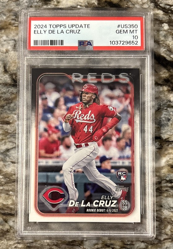 2024 Topps Update Series Elly De La Cruz #US350 Rookie RC Cincinnati Reds PSA 10