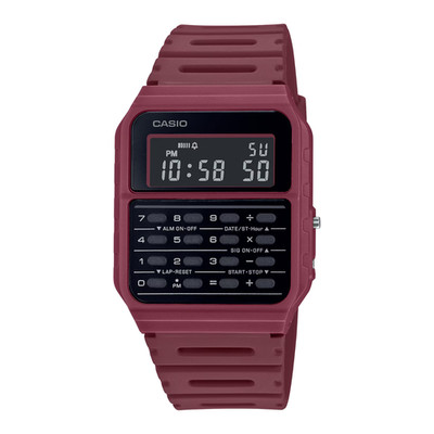 CASIO VINTAGE CA-53WF-4BDF HERREN WEINROT ROT DIGITAL SCHWARZ RETRO ZIFFERBLATT UHR *NEU*
