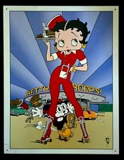 Betty Boop Diner Waitress Cartoon Retro Vintage Metal Tin Sign