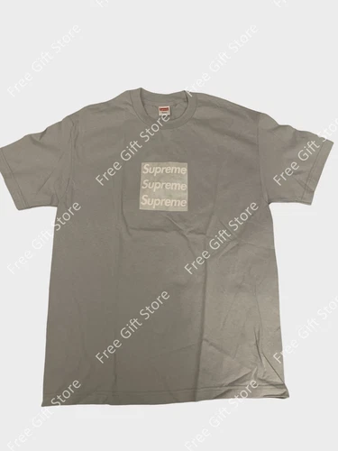 Tee shirt argent Asspizza Supreme triple boîte logo