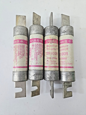 GOULD SHAWMUT TRI-ONIC DUAL ELEMENT TIME-DELAY TR100R Fuse Lot of 4