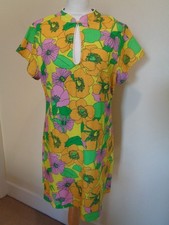 RIXO BRAND NEW 'LOLITA' YELLOW AND MULTI FLORAL PRINT CAP SLEEVE DRESS - SIZE 14