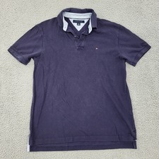 Tommy Hilfiger Polo Mens Medium Cotton Navy Blue Shirt