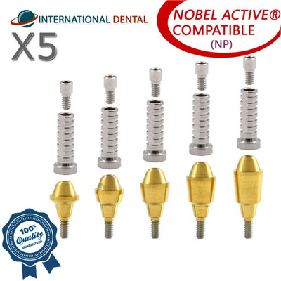 5 Straight Multi Unit 1.6 Prosthetic Set Titanium Sleeve Active Hex NP Dental