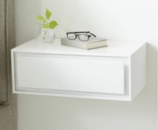 Crate Barrel White Modern Metal Wall-Mounted Floating Drawer Pilsen Nightstands