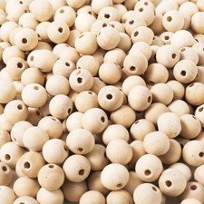 300pcs 10MM Wood Beads Natural Unfinished Round Wooden Loose Beads Wood Space...