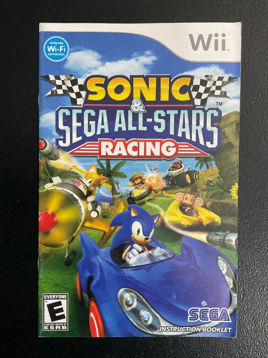Sonic & Sega All-Stars Racing Nintendo Wii Instruction Manual Only
