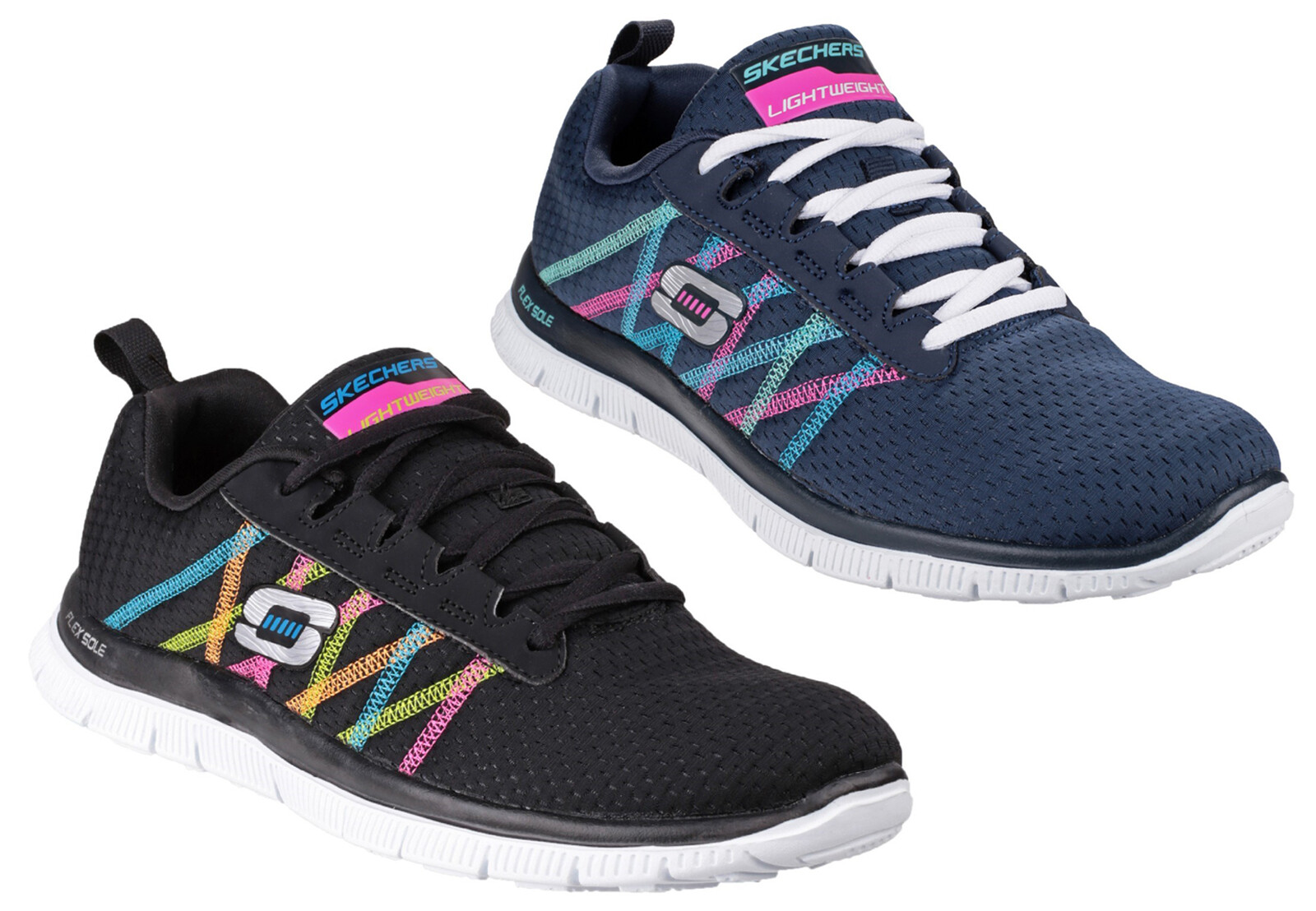 skechers black trainers