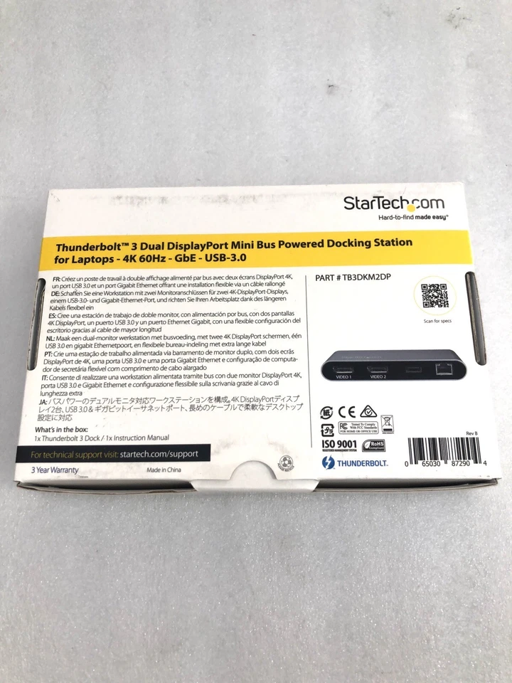 StarTech Thunderbolt 3 Dual DisplayPort Docking Station 4K 60Hz TB3DKM2DP - Image 2 of 2