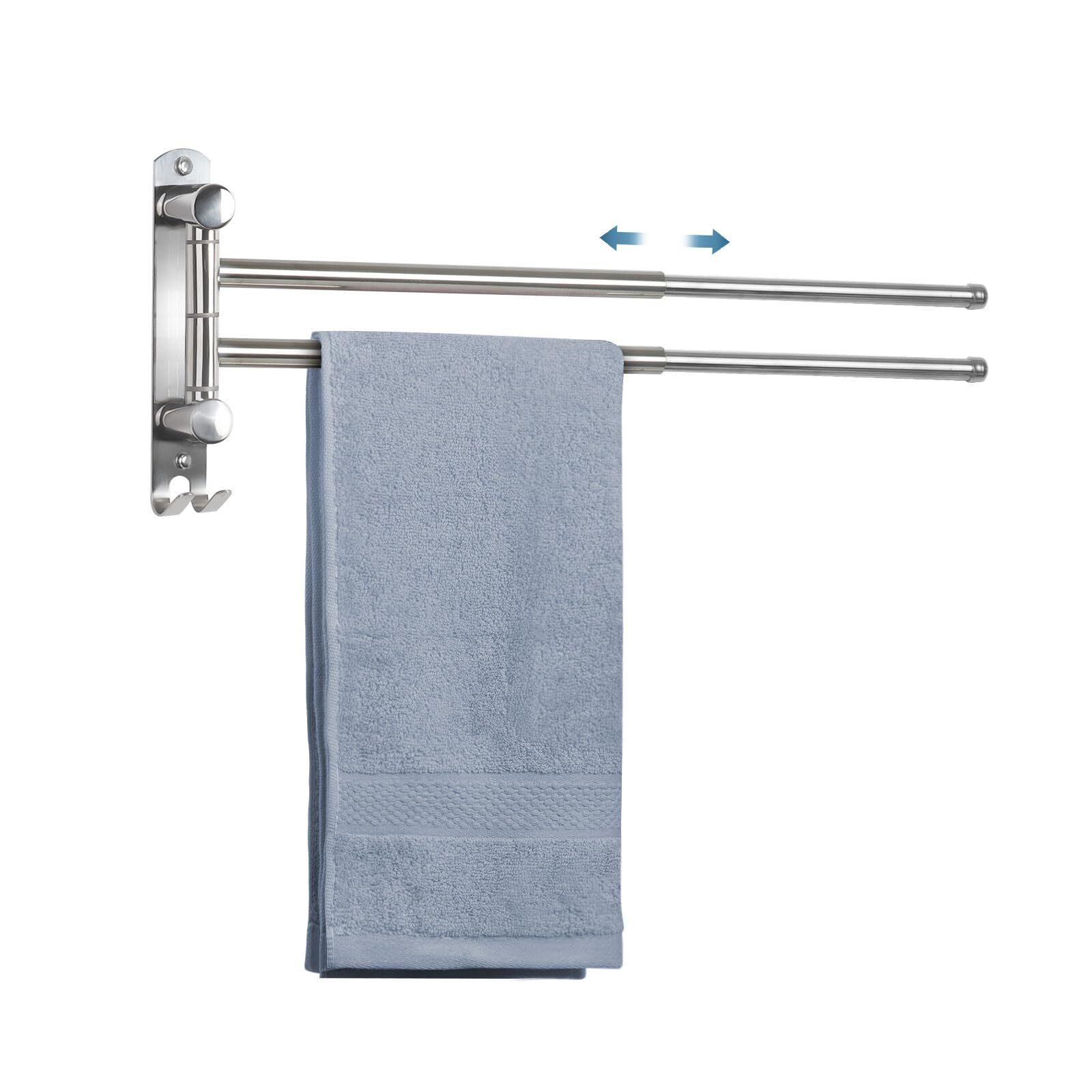 Holder Stainless Steel Wall Mounted Towel Bar, Swivel Towel 