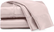 Seduction 1S47354 Satin Full Sheet Set, Rose Gold Full, Pink