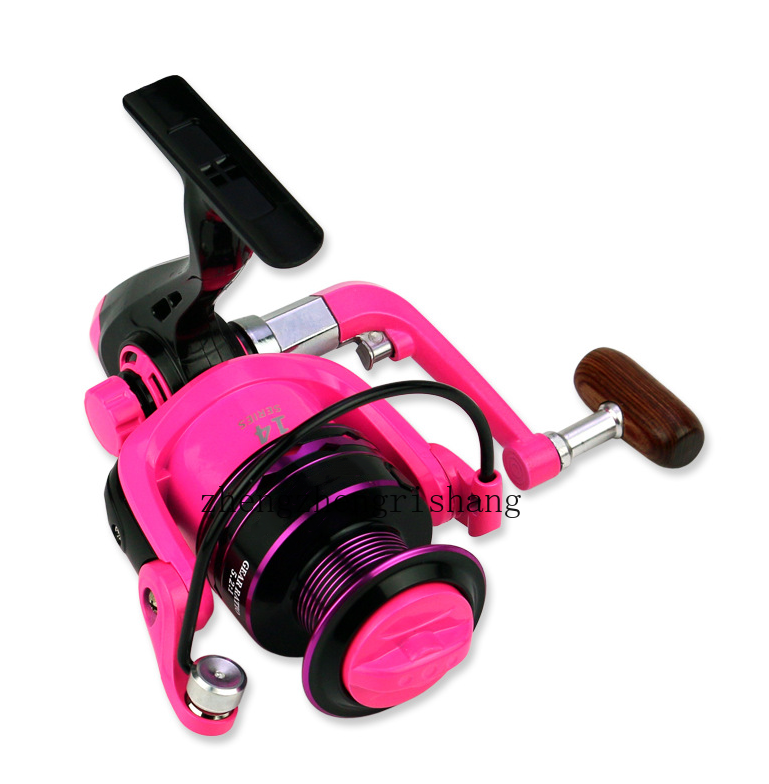 Pink Fly Fishing Reel High Speed 5.2:1Ratio Spinning Fishing Reel