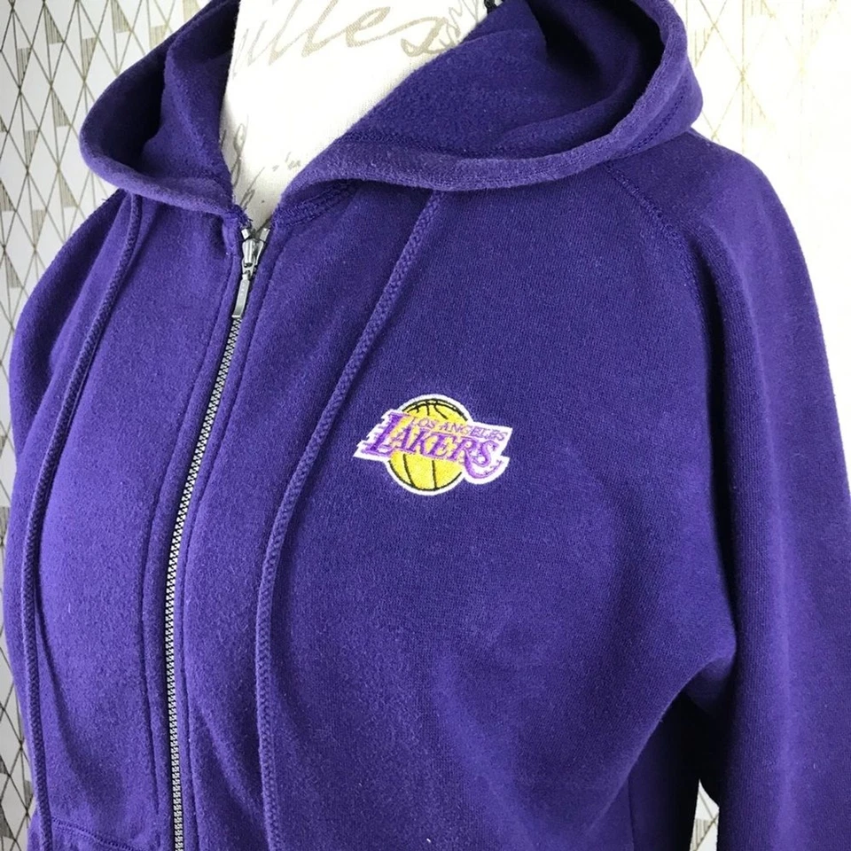 Antigua Authentic LA LAKERS Embroidered Full Zip Long Sleeve Purple Hoodie S - Image 3 of 4