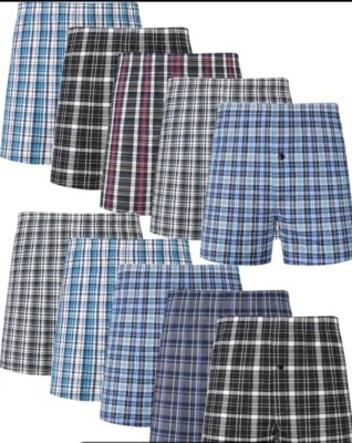KNOCKER Pack of 3 Men's Woven Boxer Shorts, Loose Fit Cotton Underwear, S M L XL 2XL 3XL