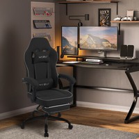 Woltu Gaming Stuhl Ergonomisch BüRostuhl Drehstuhl Kopfkissen FußStüTze Schwarz