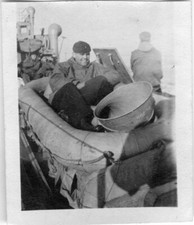 ORIGINAL VINTAGE PHOTO: Navy Sailor Ship Man Male Lifeboat Raft 40's 40s WW2