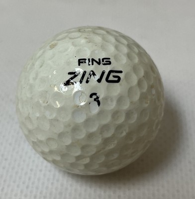 Vintage Ping Zing Karsten No Logo #3 Faded White Golf Ball NICE