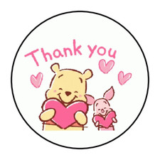 30 THANK YOU STICKERS ENVELOPE SEALS LABELS 1.5" ROUND CUSTOM BEAR