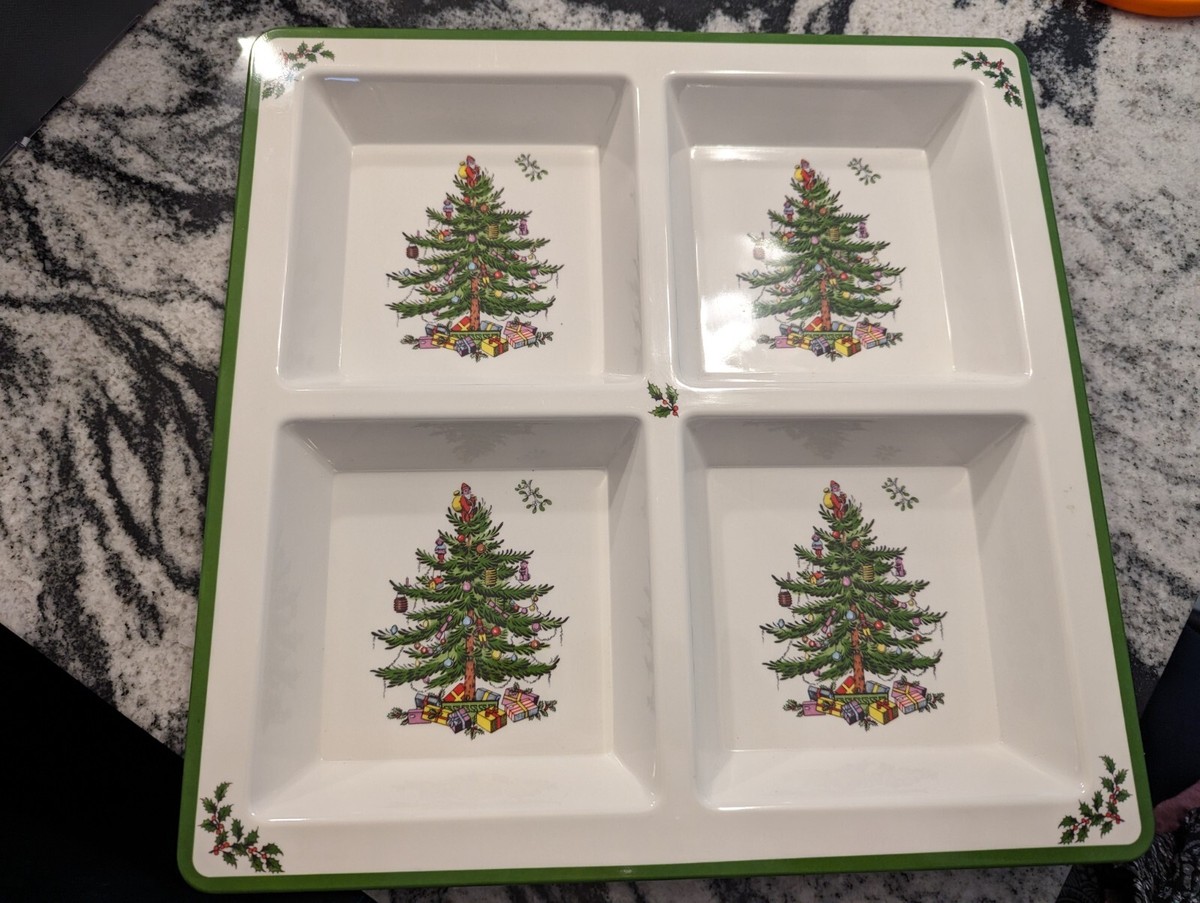 Spode Christmas Tree Square Section Serving Tray Melamine