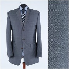 Mens CINQUE Size US 44L Grey Pure Wool Blazer Sport Coat Jacket