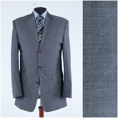 Mens CINQUE Size US 44L Grey Pure Wool Blazer Sport Coat Jacket