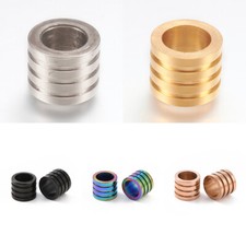 10x Grooved Column Stainless Steel Beads Large Hole Beads Jewelry Making 10x8mm