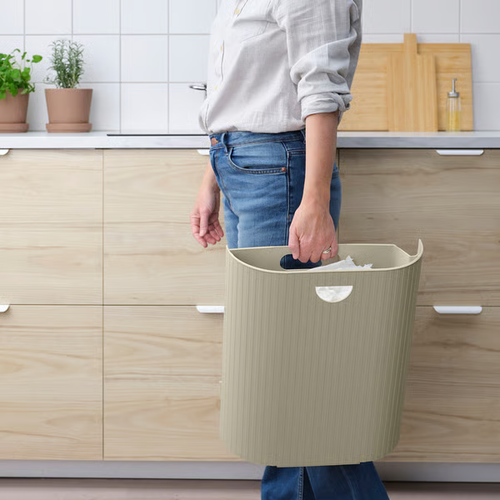IKEA GÅRDSBUTIK Bin with Lid Grey Beige 21L Waste Trash Recycling Storage Can - Picture 5 of 7