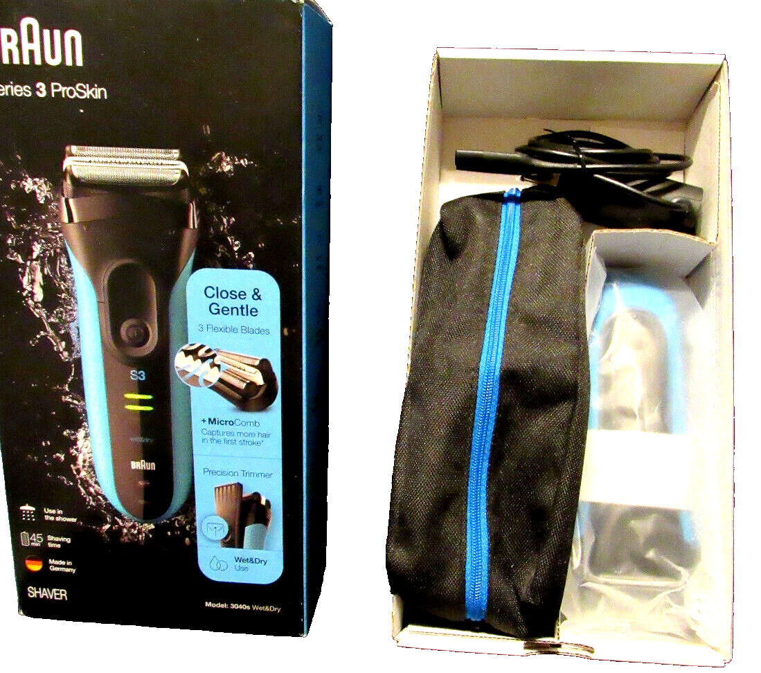 Shaver Braun Series 3 ProSkin 3040s Wet & Dry Shaver-New Black with ...