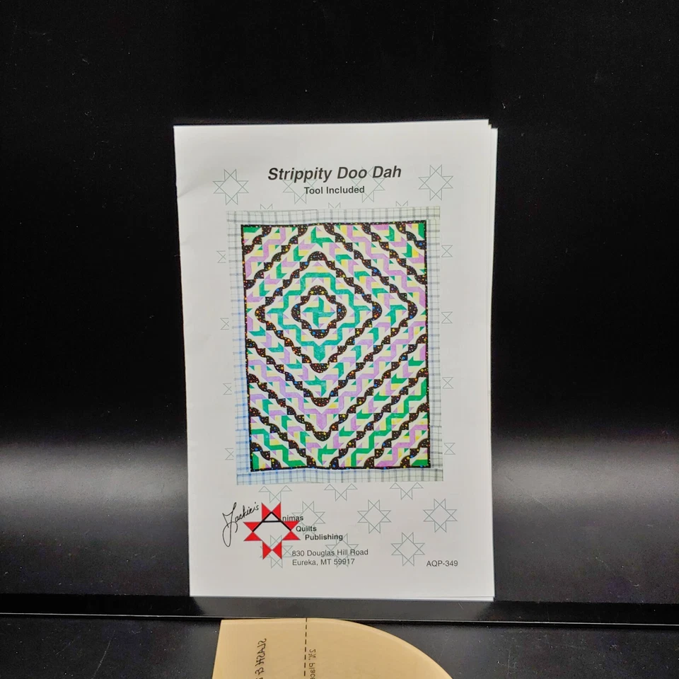 Jackie's Animas Scrap Quilt Pattern w Acrylic Template Tool - King Queen Twin - Image 3 of 4